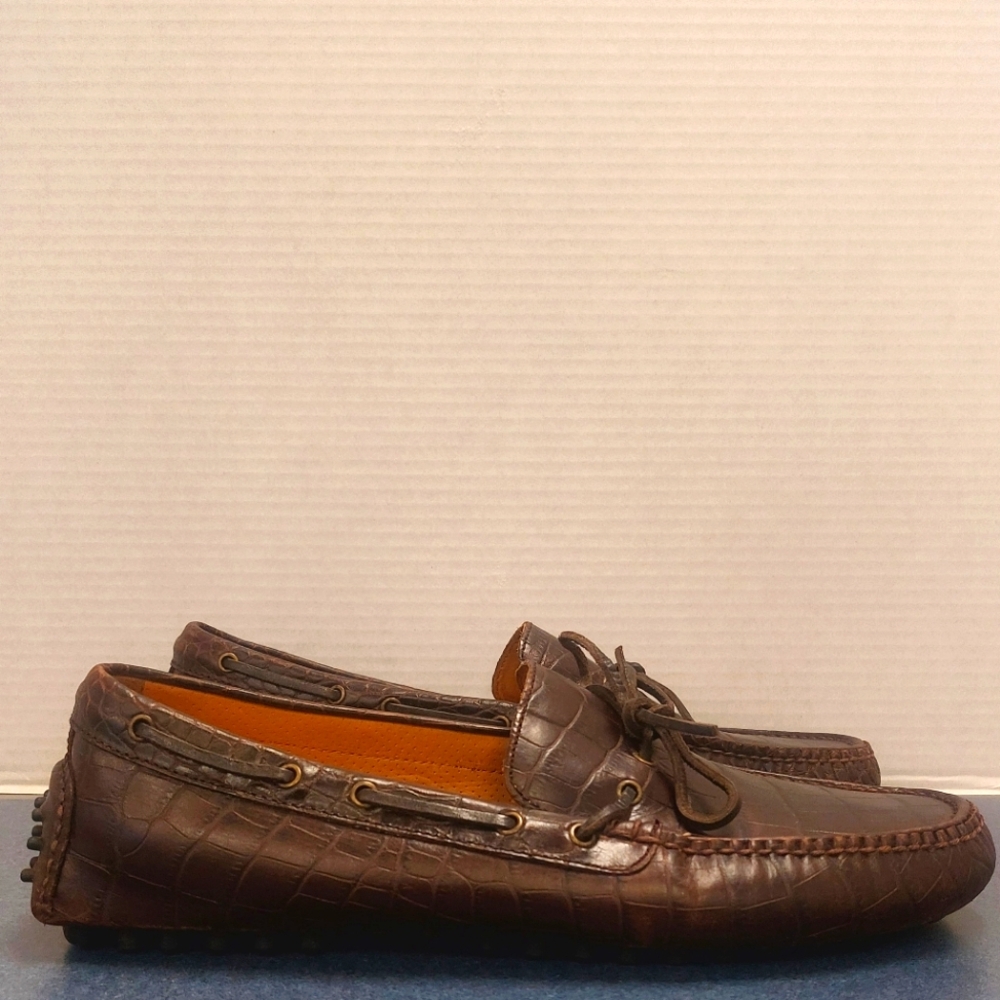 Cole Haan Brown Leather Slip-On Loafers with Moccasin Style
